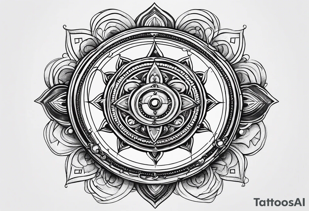 it is included , dharmachakra, and humen life cycle from birth death cycle tattoo idea