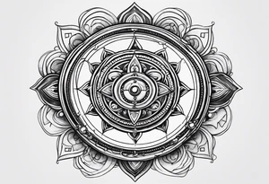 it is included , dharmachakra, and humen life cycle from birth death cycle tattoo idea