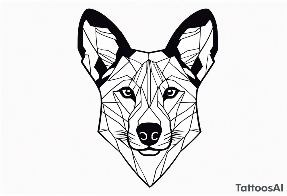 African wild dog face outline tattoo idea