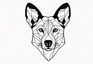 African wild dog face outline tattoo idea
