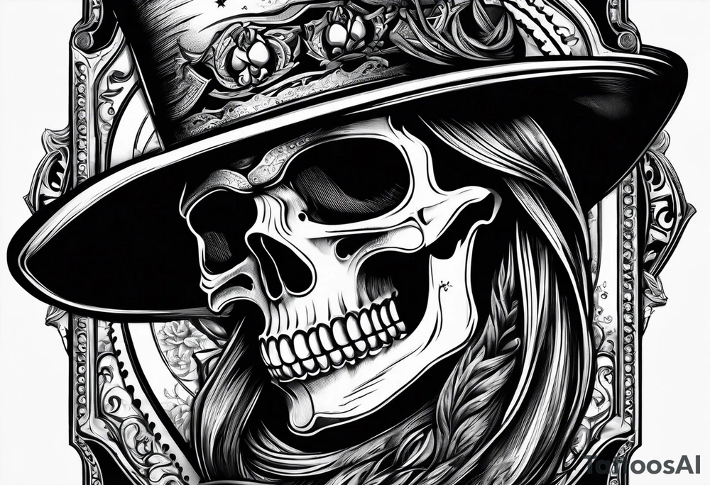 Cowboy skeleton playing cards with a cigarette tattoo idea