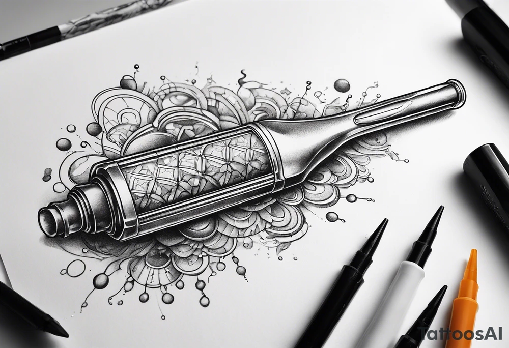 Pipette with chemical bonds tattoo idea