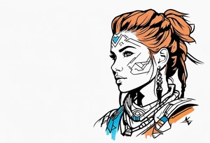 horizon zero dawn aloy mini tattoo idea