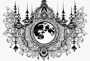 Moon chandelier tattoo idea