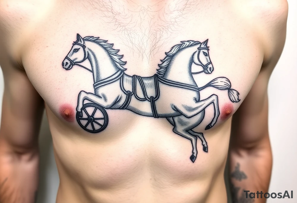 Chariot horse on STOMACH tattoo idea