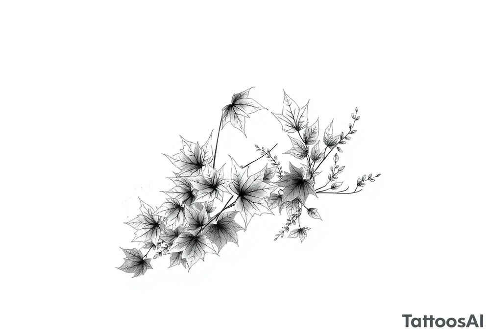 Maple leaves, juniper leaves, Blake, Kenya, Jacob tattoo idea