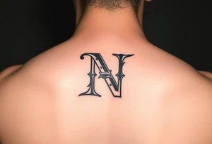 give me a tattoo idea of the letter N with a dollar bill tattoo idea