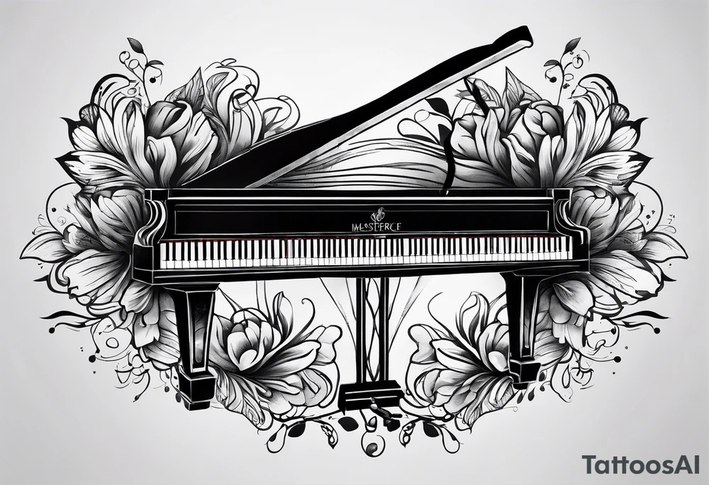key of a piano tattoo idea