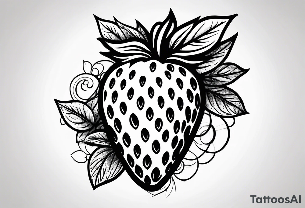 Illustrative  Strawberry tattoo idea