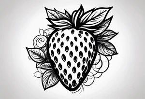 Illustrative  Strawberry tattoo idea