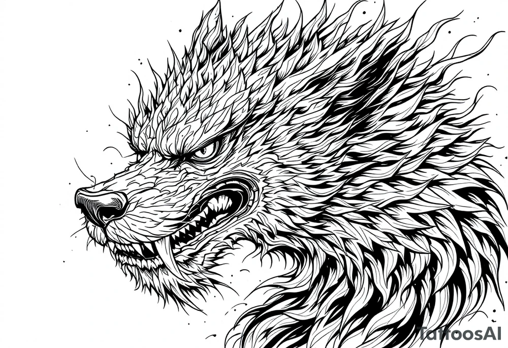 Japanese female Foo dog tattoo idea
