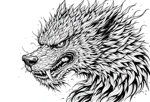 Japanese female Foo dog tattoo idea