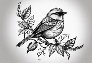 Small birds and vines going up the forearm tattoo idea