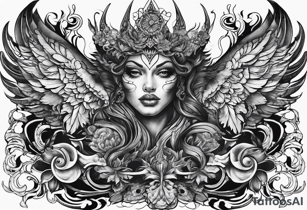 angelish devil tattoo idea