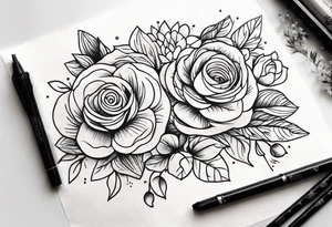 newspaper with flowers tattoo idea