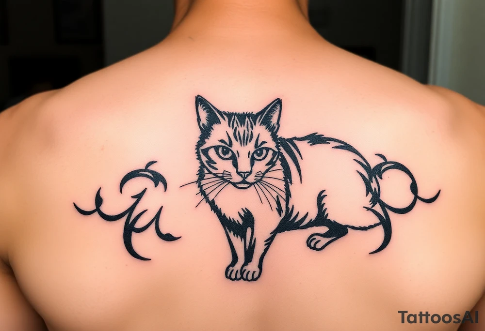black cat tattoo idea