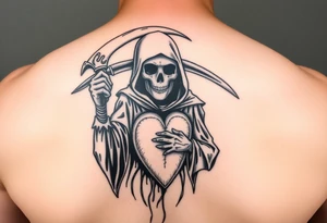 Grim reaper heartbroken tattoo idea