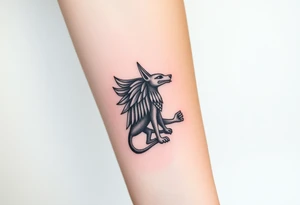 Design a tattoo of Anubis, as though it was carved into stone, it should have a sculptural stone like featured with a classic Anubis style tattoo idea