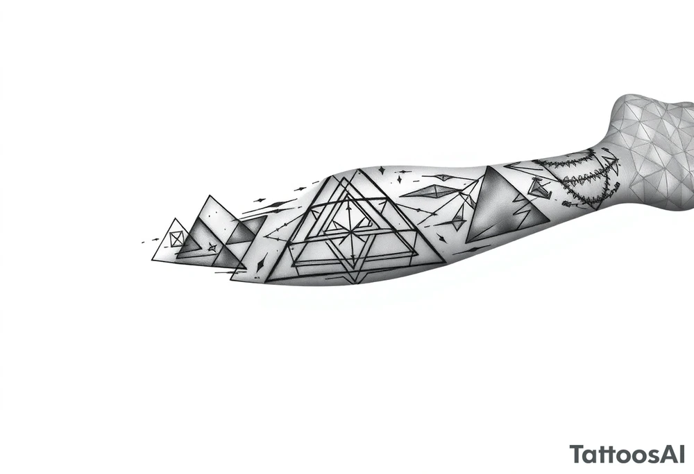 Geometry triangles with ethernal symbol tattoo idea