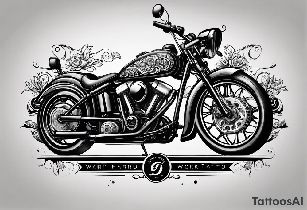 I want a tattoo containing the following two words "work hard" and "play hard". tattoo idea