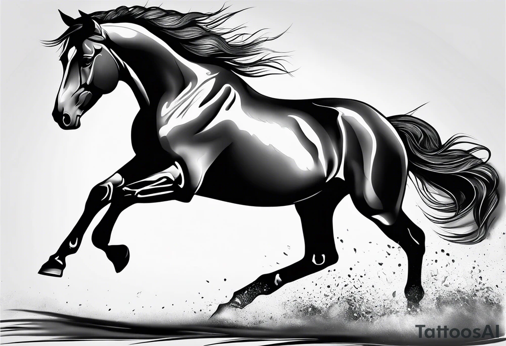 Line tattoo of a horse tattoo idea