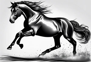 Line tattoo of a horse tattoo idea