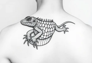 Scale, a lizard wrapped around the shoulder tattoo idea