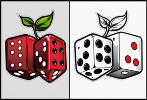 the name lukie with dice and cherry next to it tattoo idea