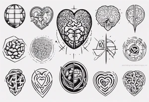 Heart and brain tattoo idea