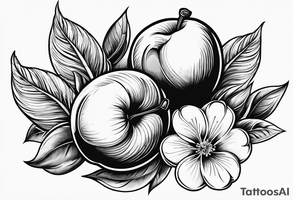 peach tattoo with sexual implications tattoo idea