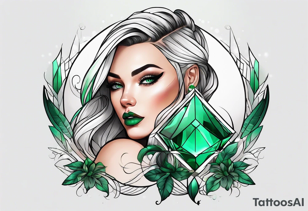 The name scripted Rylee with an emerald tattoo idea
