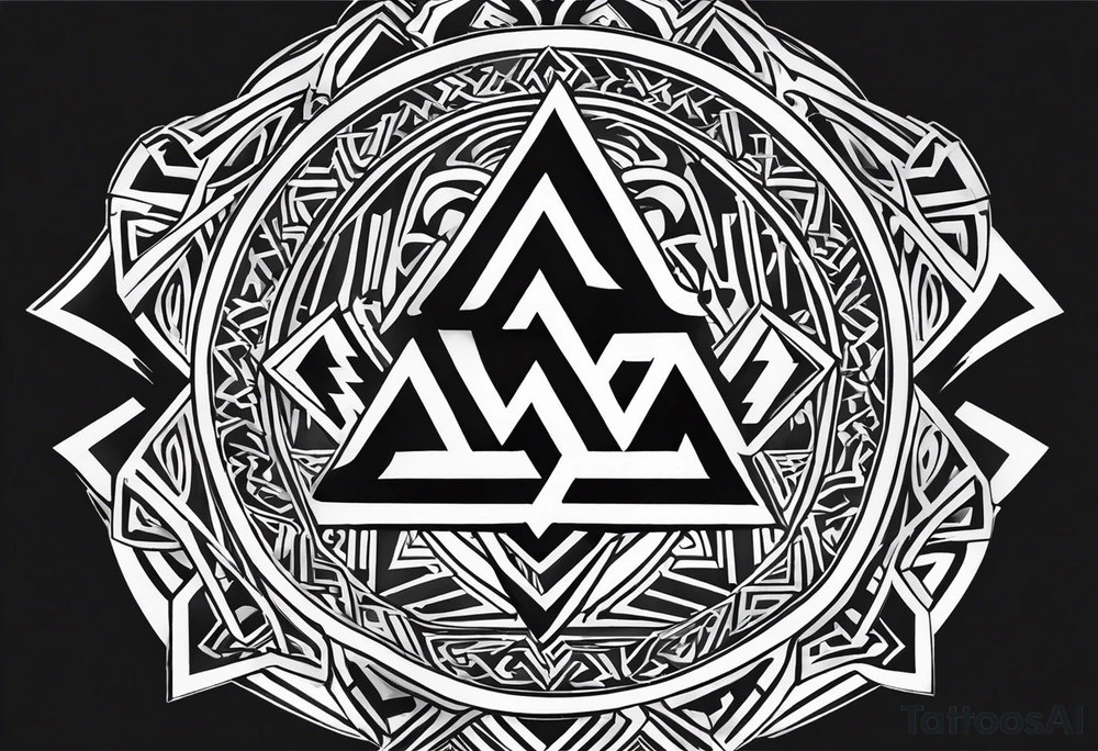 Valhalla valknut shield lightning tattoo idea