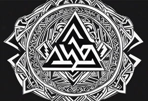 Valhalla valknut shield lightning tattoo idea
