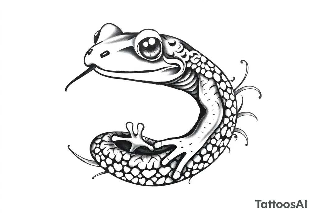 snake frog and eyeball tattoo idea