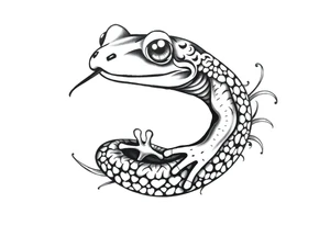 snake frog and eyeball tattoo idea