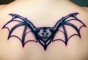 scary mutherfucking bat with scary wings sharp tattoo idea