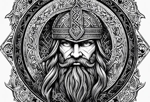 Nordic rune of viking warriors tattoo idea