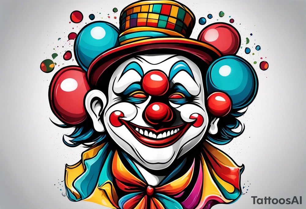 clown split face happy sad tattoo idea