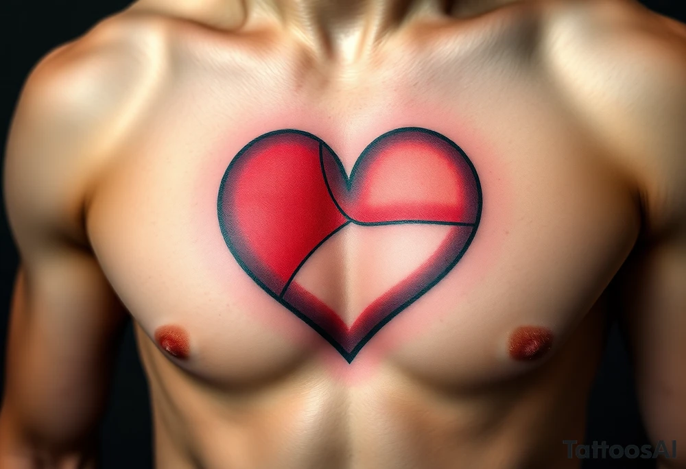 A Czech flag inside a heart shape, with soft shading to give it a glowing effect tattoo idea