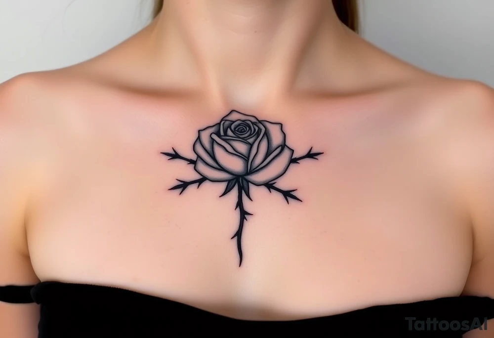 Rose and thorns tattoo idea