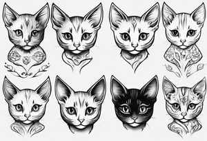 a kitten with cute eyes tattoo idea