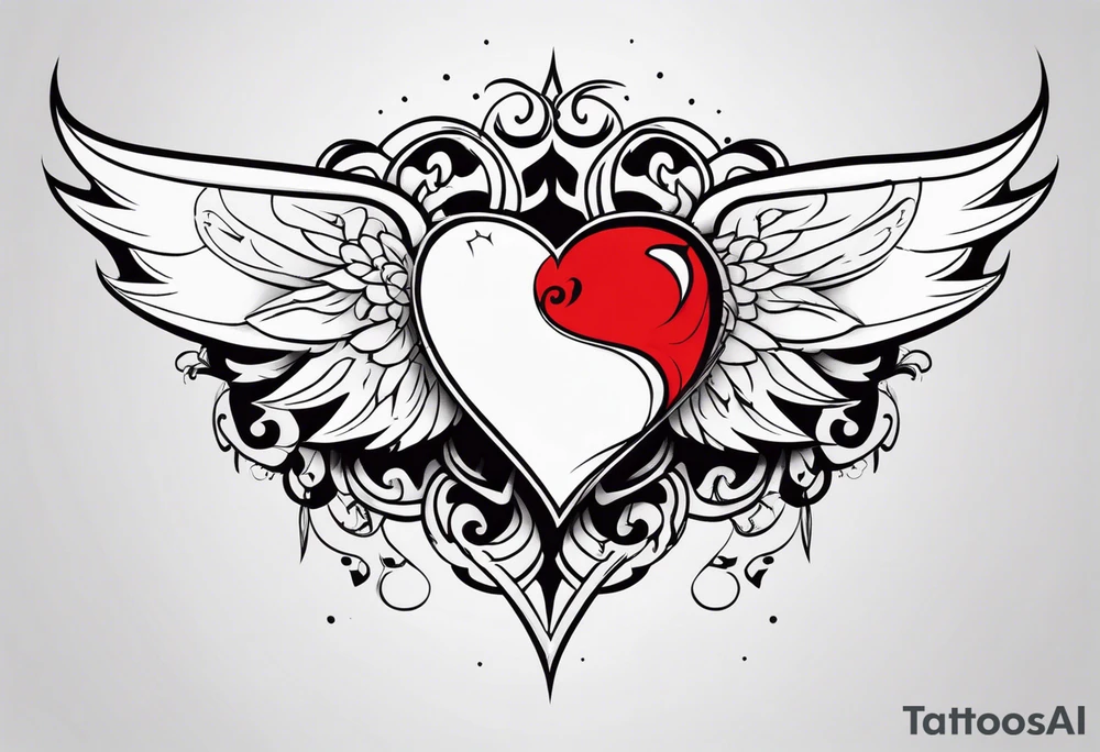 angelish devil heart/wings tattoo idea