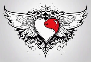 angelish devil heart/wings tattoo idea
