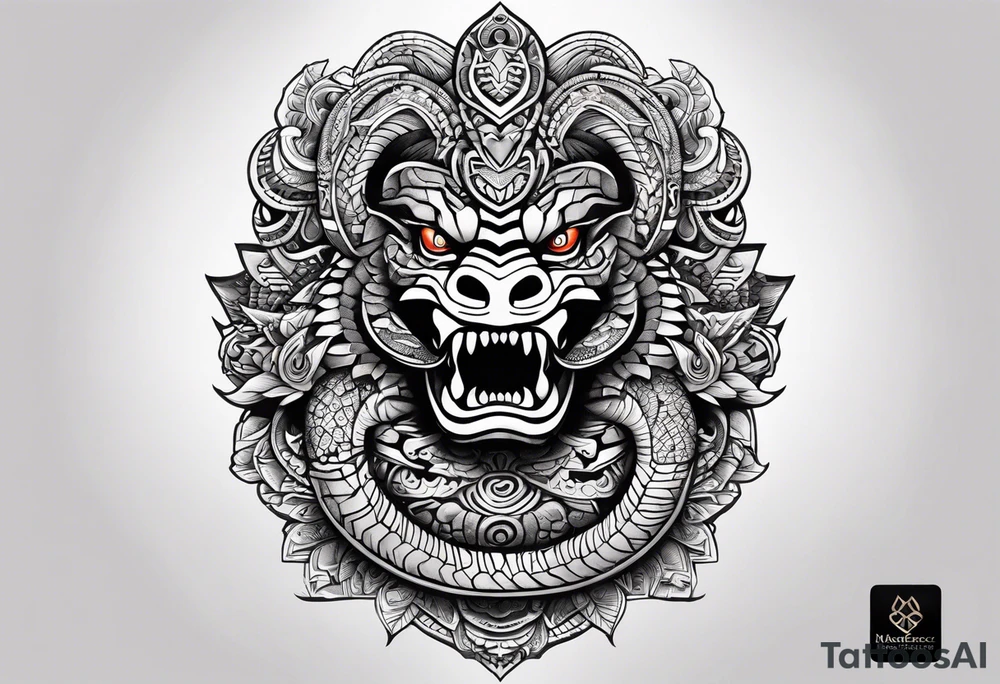 Aztec snake tattoo idea