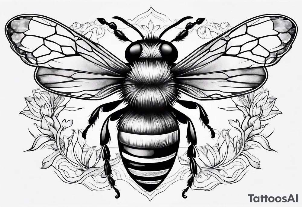sketch of simple bee tattoo idea