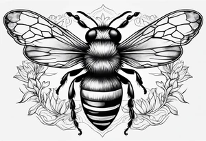 sketch of simple bee tattoo idea