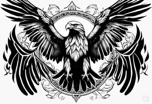 tattoo featuring an eagle, aggressive, possibly incorporate Irish imagery tattoo idea