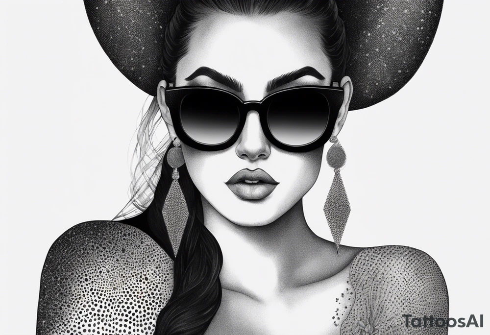 woman with big titts, capricorn with sunglasses tattoo idea