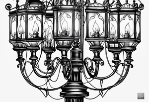 Street lamp whole thing no background tattoo idea