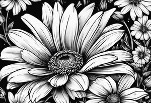 Book with daisies tattoo idea